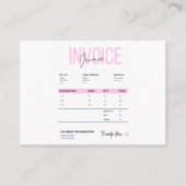 Carte D'appel Business Invoice (Devant)