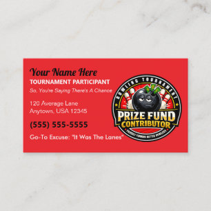 Carte D'appel Cadeau contributeur au fonds de prix de quilles