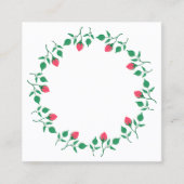 Carte D'appel Cadre rond fleuri avec fleurs roses (Devant)