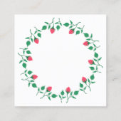 Carte D'appel Cadre rond fleuri avec fleurs roses (Dos)