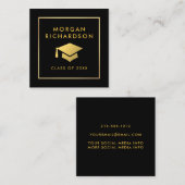 Carte D'appel Cadres Or Réseaux de Graduation Noir (Devant / Derrière)