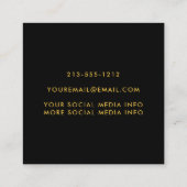 Carte D'appel Cadres Or Réseaux de Graduation Noir (Dos)