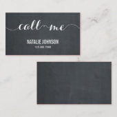 Carte D'appel Call Me Modern Calling Card - Chalkboard (Devant / Derrière)
