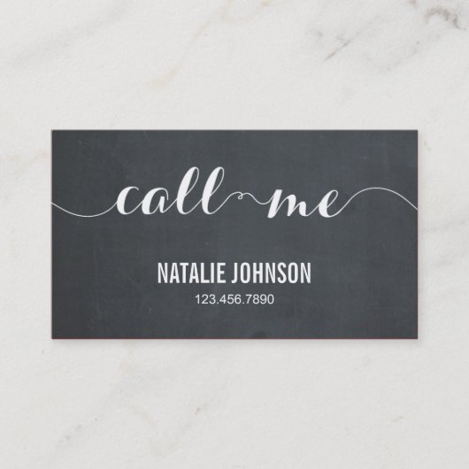 Carte D'appel Call Me Modern Calling Card - Chalkboard (Devant)