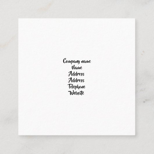 Carte D'appel Calling Card (Dos)