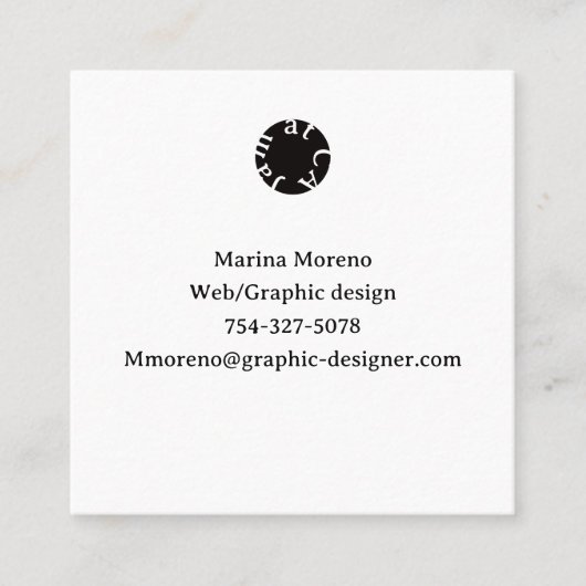 Carte D'appel Calling Card (Devant)