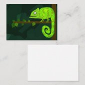 Carte D'appel Caméléon mignon vert (Devant / Derrière)