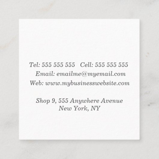 Carte D'appel Carré de l'éditeur de collage d'art Abstrait (Dos)