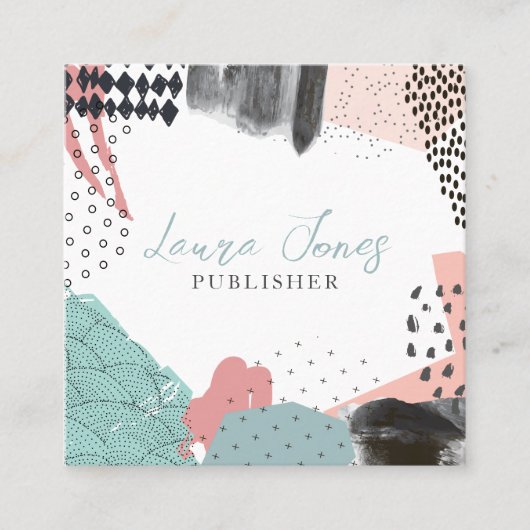 Carte D'appel Carré de l'éditeur de collage d'art Abstrait (Devant)