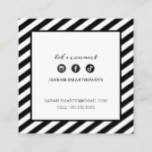 CARTE D'APPEL carré edgey moderne noir blanc (Dos)