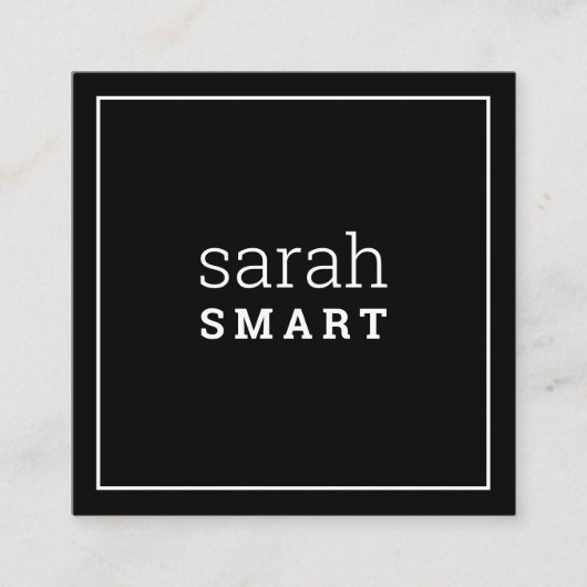 CARTE D'APPEL carré edgey moderne noir blanc (Devant)