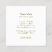 Carte d'appel Carré en bois de palmier tropical (Dos)