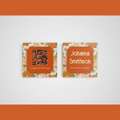 Carte d'appel Carré Floral Retro Orange Groove