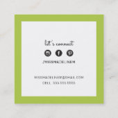 CARTE D'APPEL carré preppy moderne bold citron ver (Dos)