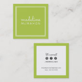 CARTE D'APPEL carré preppy moderne bold citron ver (Devant / Derrière)