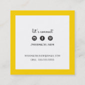 CARTE D'APPEL carré preppy moderne jaune clair (Dos)