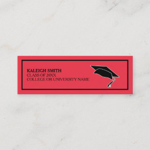 Carte D'appel Carton de diplôme rouge personnalisé avec nom