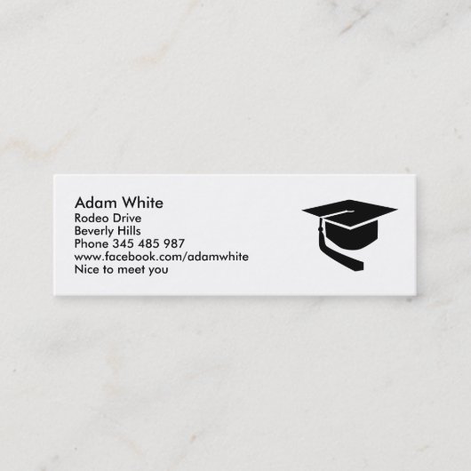 Carte D'appel Casquette d'obtention du diplôme (Devant)