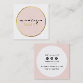 CARTE D'APPEL cercle bordure chic or rose (Devant / Derrière)