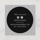 CARTE D'APPEL cercle bordure or noir gris pâle (Dos)