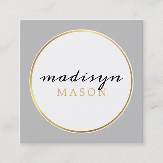 CARTE D'APPEL cercle bordure or noir gris pâle (Devant)