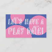 Carte D'appel Cercles roses sur Blue Jouer Date (Devant)