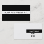 Carte D'appel C'est agréable de vous rencontrer. (Devant / Derrière)