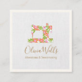 Carte D'appel Chaîne à coudre florale (Devant)