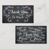 Carte D'appel Chalkboard Thank You Business Cards (Devant / Derrière)