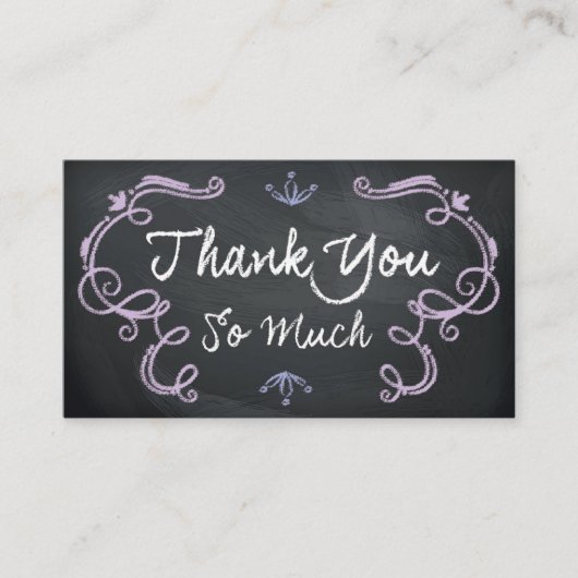 Carte D'appel Chalkboard Thank You Business Cards (Devant)