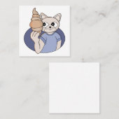 Carte D'appel Chat au croissant drôle (Devant / Derrière)