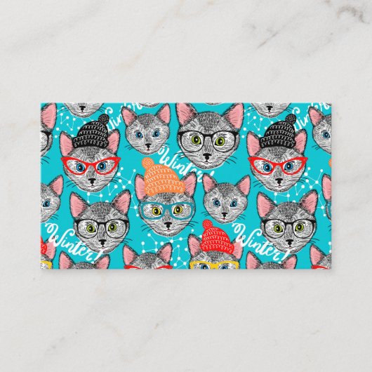 Carte D'appel Chat dans le casquette (Devant)