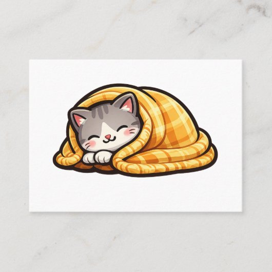 Carte D'appel Chaton confortable dans une couverture entreprise (Devant)