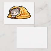 Carte D'appel Chaton confortable dans une couverture entreprise (Devant / Derrière)
