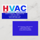 Carte D'appel Chauffage et ventilation et climatisation - HVAC (Devant / Derrière)