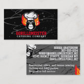 Carte D'appel Chef de Gorilla Flammes casquettes grillades barbe (Devant / Derrière)