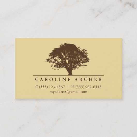Carte D'appel Chêne jaune éternel style élégant nature (Devant)