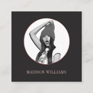 Carte D'appel Chic Elegant Rose Gold Photo Médias Sociaux Uniqu