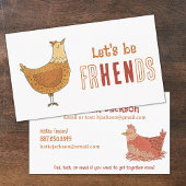 Carte D'appel Chicken Friends Pun Kids Calling Card