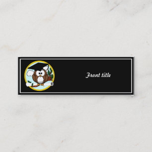 Carte D'appel Chouette de graduation en dessin mignonne avec Cas