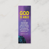 Carte D'appel Christian DIEU EST CAPABLE Éphésiens 3:20 Mini Sig (Devant)
