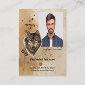 Carte D'appel Christian Memorial Keepsake Wolf Wolves Animal (Devant)