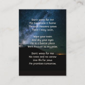 Carte D'appel Christian Memorial Milky Way Starry Night Sky  (Dos)