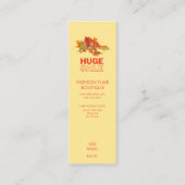 Carte D'appel Citrouille Automne Thème Vêtements Boutique Prix (Dos)