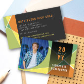 Carte D'appel Citrus Stylish Geometry Lines Mod Photo Graduate