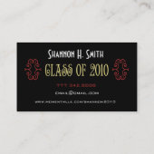 Carte D'appel Classe de 2010 Graduation Senior Picture Cards (Dos)