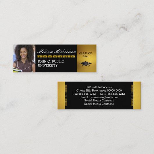 Carte D'appel Classe de diplômes - Photo Insertion Nom Intro Car (Devant / Derrière)