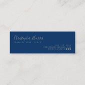 Carte D'appel Classe de photo moderne de graduation en bleu et o (Dos)