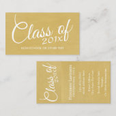 Carte D'appel Classe d'or de avec école sur mesure (Devant / Derrière)