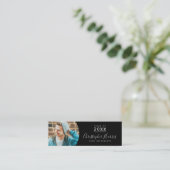 Carte D'appel Classe moderne de photo de graduation en noir et b (Debout devant)